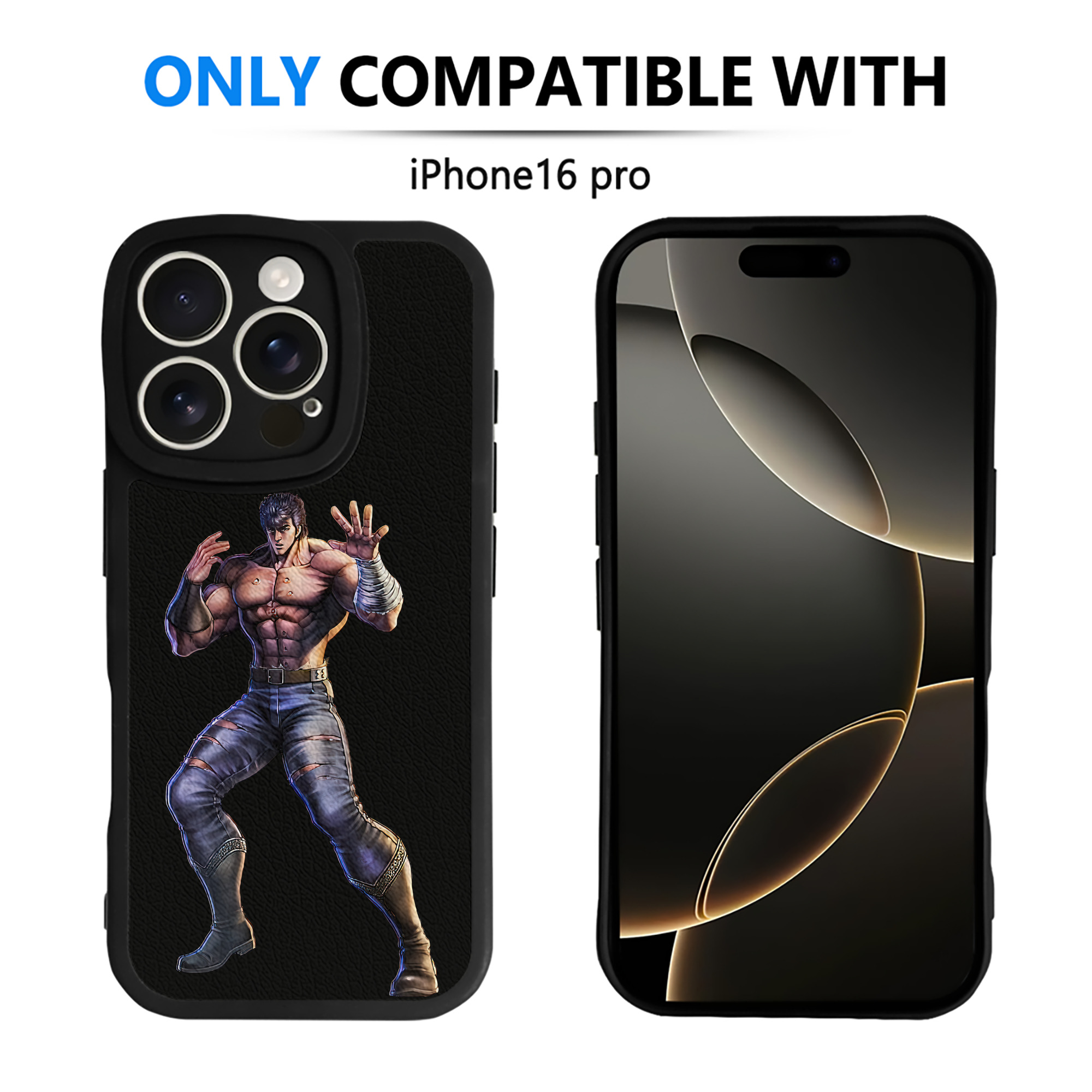 （画像用） 北斗の拳 Fist of the North Star 【iPhone 16シリーズ対応】シリコンスマホケース（レザー調） 材質：シリコン